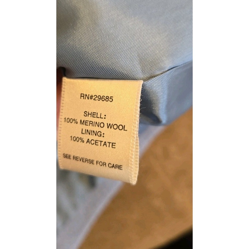 Pendleton Blue Merino Wool Jacket Womens L Button Front Minimalist Coat‎ - Picture 4 of 5